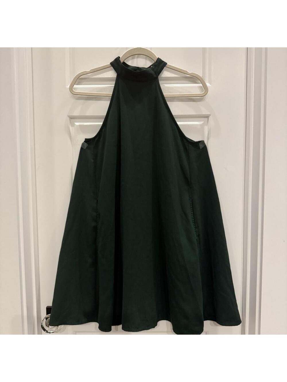 Love of Mine Forest Green Halter Swing Dress